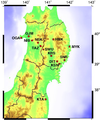 横坑式地殻変動観測点一覧