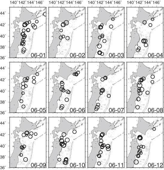 2006年の相似地震活動