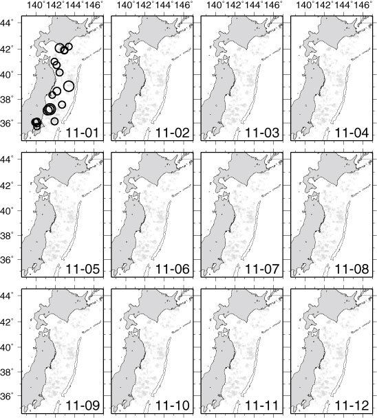 2011年の相似地震活動